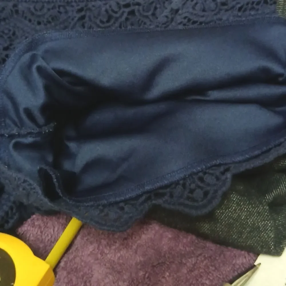 JUSTICE Girls Size 10 Crocheted Top/Lined Dress Shorts Navy Blue